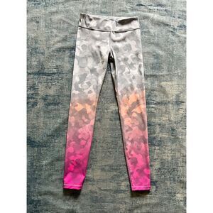 Athleta Girl Gray Coral Pink Athletic Ombre Camo Tights XXL / 16